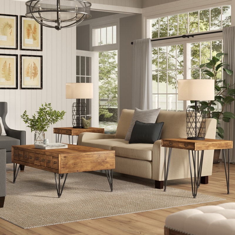 Laurel Foundry Modern Farmhouse Bayle 3 Piece Coffee Table Set